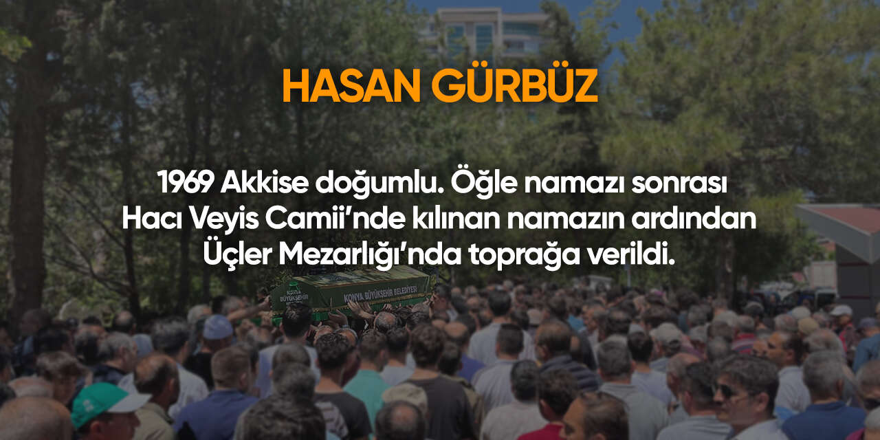 Konya'da bugün vefat edenler | 26 Ekim 2026 9